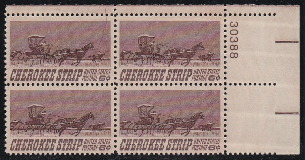 # 1360 (1968) Cherokee Strip - PB, UR #30388, MNH