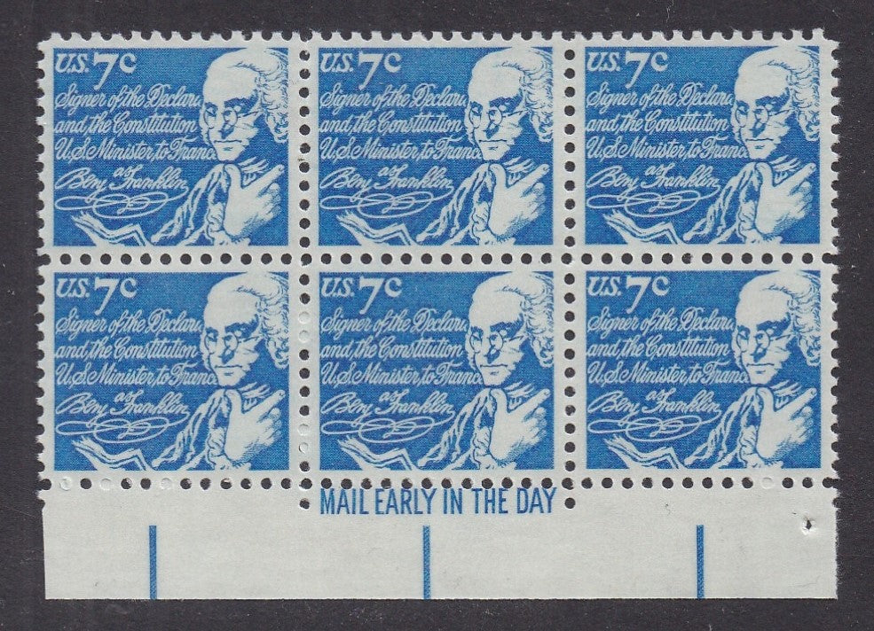 # 1393D (1972) Franklin, SG - PB, ME BK/6, MNH