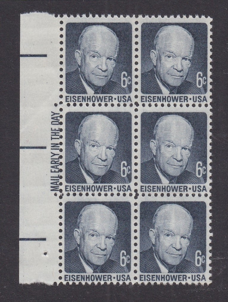 # 1393 (1970) Eisenhower, SG, Tagged - ME BK/6, L, MNH