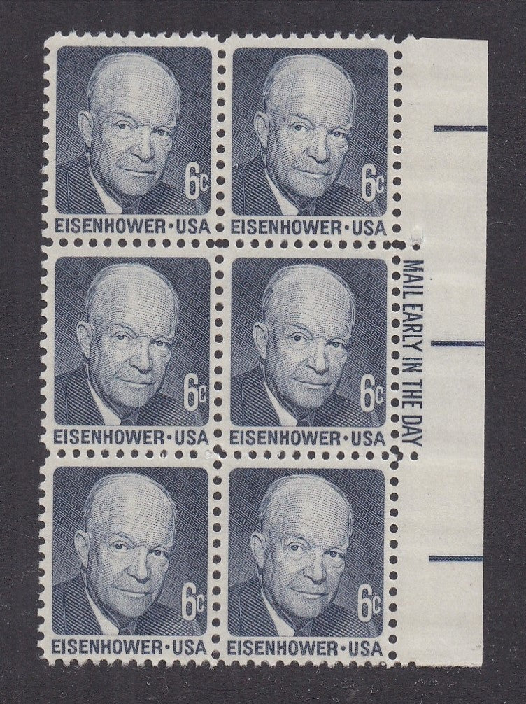 # 1393 (1970) Eisenhower, SG, Tagged - ME BK/6, R, MNH