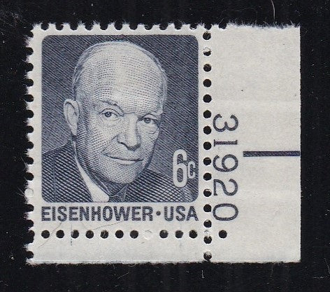# 1393 (1970) Eisenhower, SG, Tagged - Plt sgl, #31920, MNH