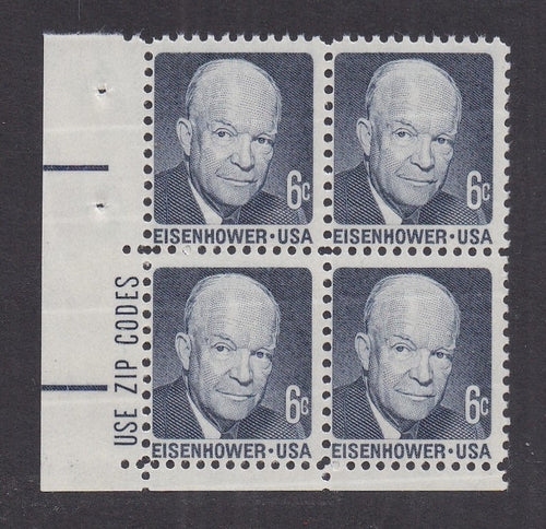 # 1393 (1970) Eisenhower, SG, Tagged - Zip BK/4, LL, MNH