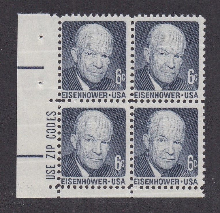# 1393 (1970) Eisenhower, SG, Tagged - Zip BK/4, LL, MNH