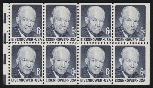# 1393a (1970) Eisenhower, DG, V EE - Bklt pane, VF MNH [3]