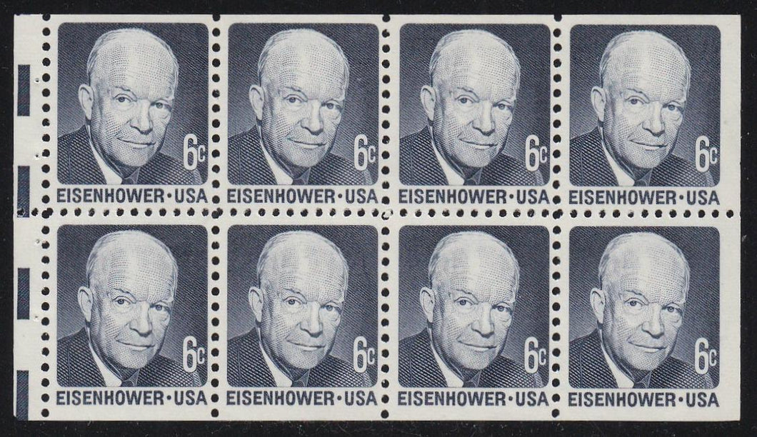 # 1393a (1970) Eisenhower, DG, V EE - Bklt pane, VF MNH [3]