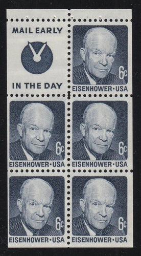 # 1393b (1970) Eisenhower, SG, S4 - Bklt pane, VF MNH [1]