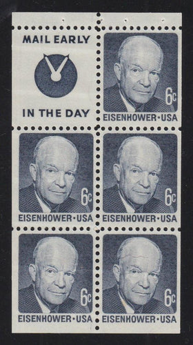 # 1393b (1970) Eisenhower, SG, S4 - Bklt pane, VF MNH [3]