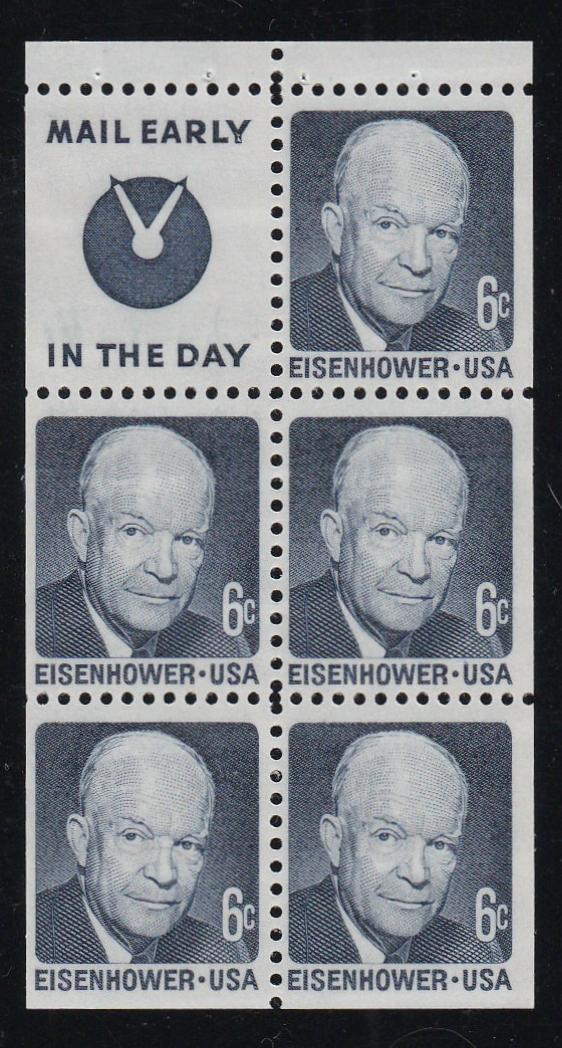 # 1393b (1970) Eisenhower, SG, S4 - Bklt pane, VF MNH [4]