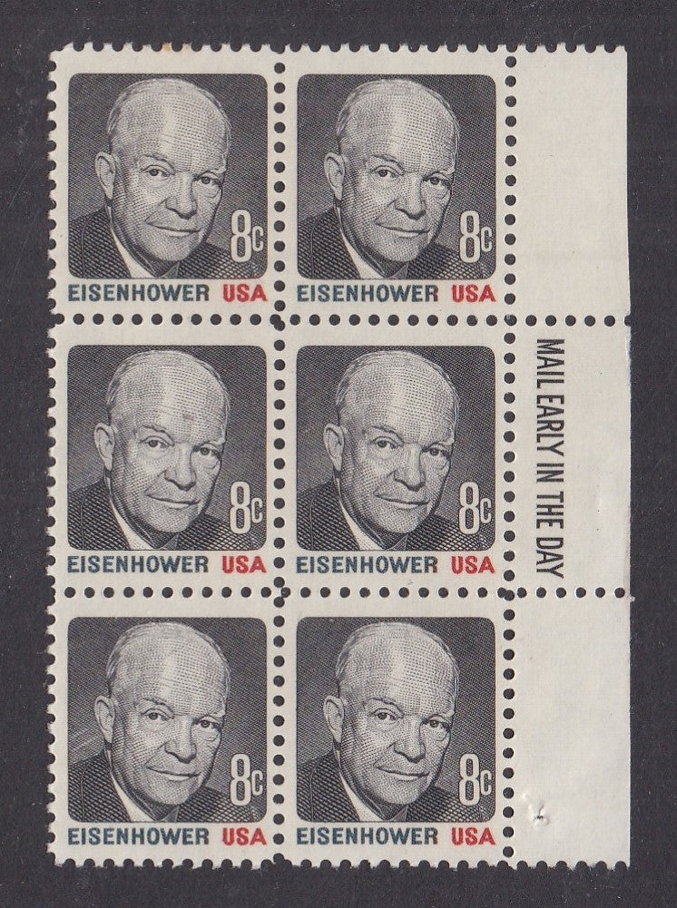 # 1394 (1971) Eisenhower, Tagged - ME BK/6, R, MNH
