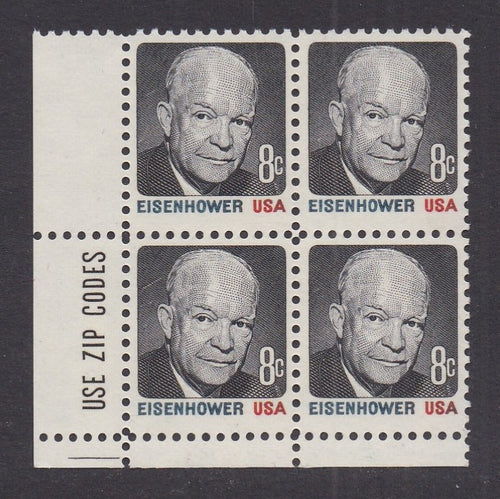 # 1394 (1971) Eisenhower, Tagged - Zip BK/4, LL, MNH