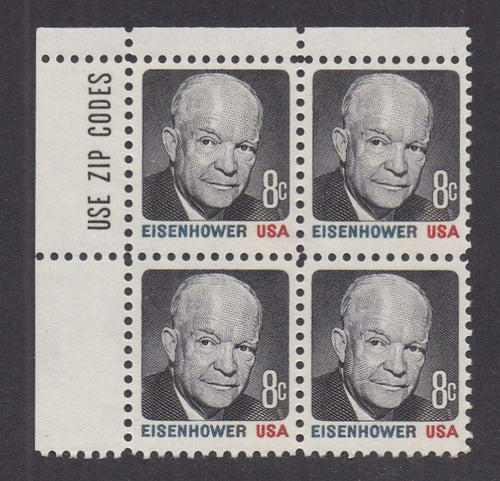 # 1394 (1971) Eisenhower, Tagged - Zip BK/4, UL, MNH