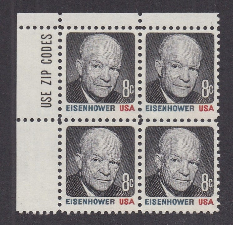 # 1394 (1971) Eisenhower, Tagged - Zip BK/4, UL, MNH