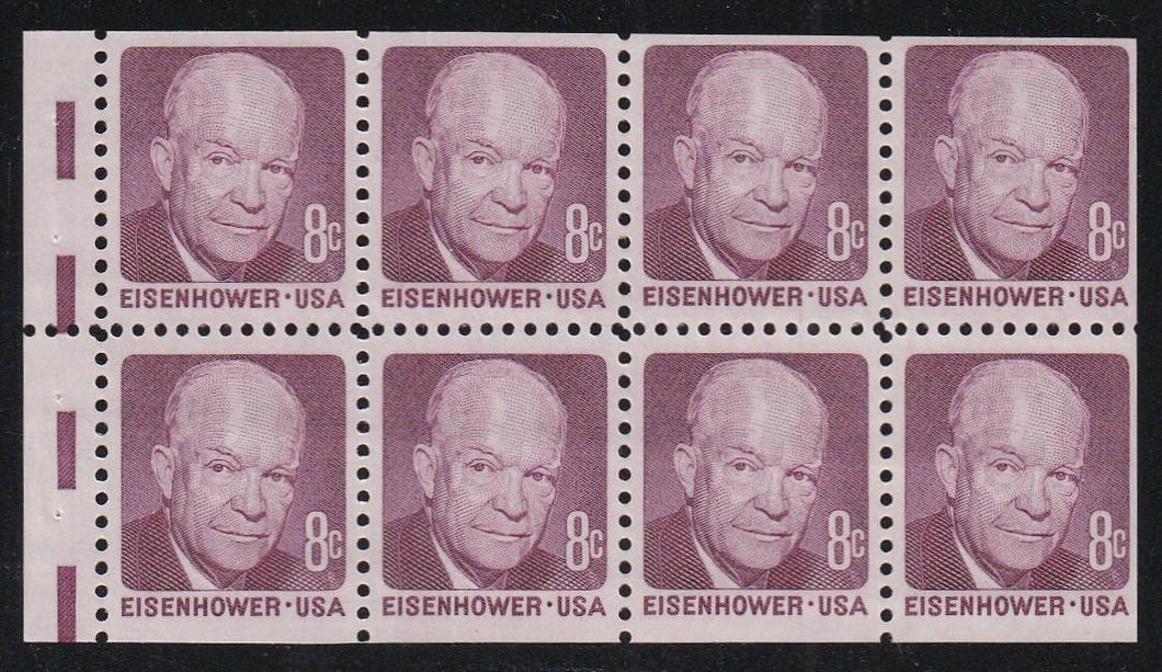 # 1395a (1971) Eisenhower, SG, V EE - Bklt pane, VF/XF MNH