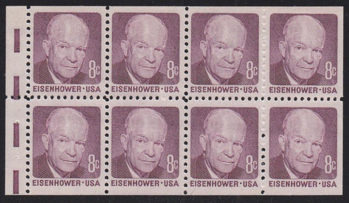 # 1395a (1971) Eisenhower, SG, V EE - Bklt pane, VF MNH [1]