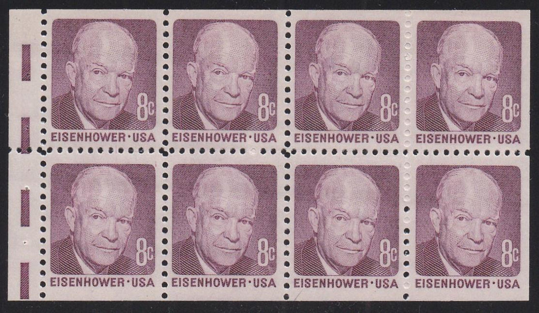 # 1395a (1971) Eisenhower, SG, V EE - Bklt pane, VF MNH [1]