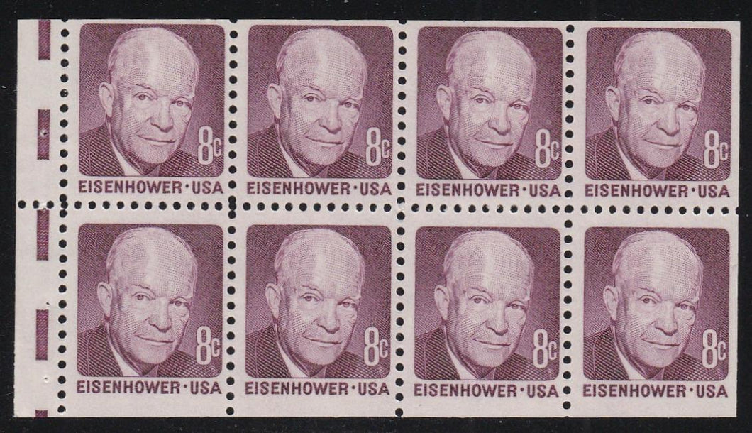 # 1395a (1971) Eisenhower, SG, V EE - Bklt pane, VF MNH [2]