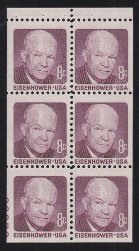 # 1395b (1971) Eisenhower, SG - Bklt pane, 20% LL 32909, VF MNH