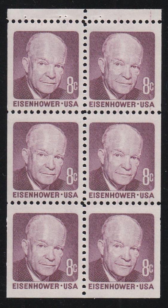 # 1395b (1971) Eisenhower, SG - Bklt pane, VF MNH [1]