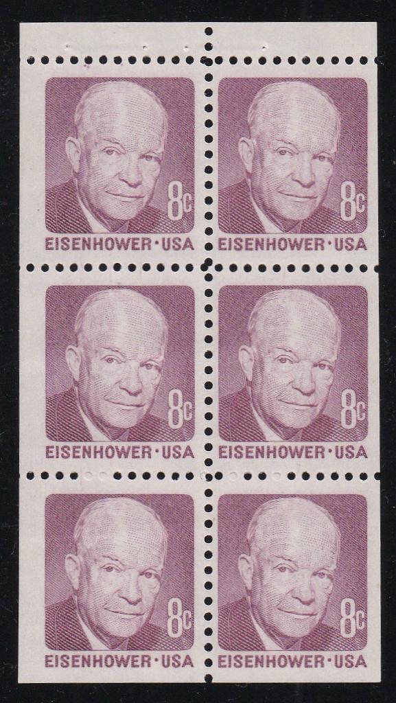 # 1395b (1971) Eisenhower, SG - Bklt pane, VF MNH [3]