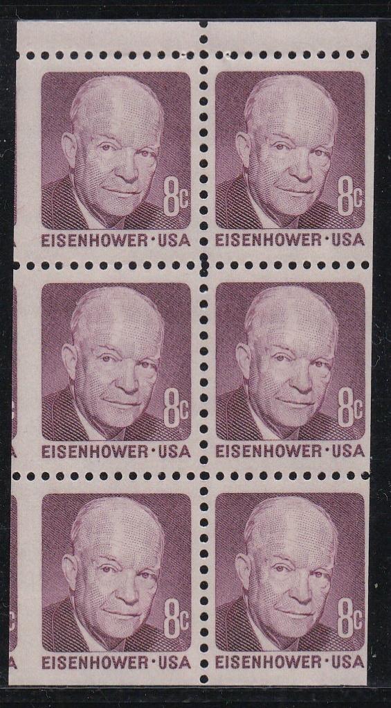 # 1395b (1971) Eisenhower, SG - Bklt pane, VF MNH [4]