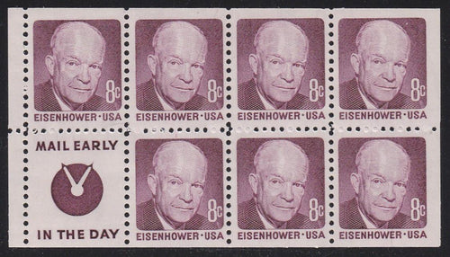 # 1395d (1972) Eisenhower, S4, WDG - Bklt pane, VF MNH