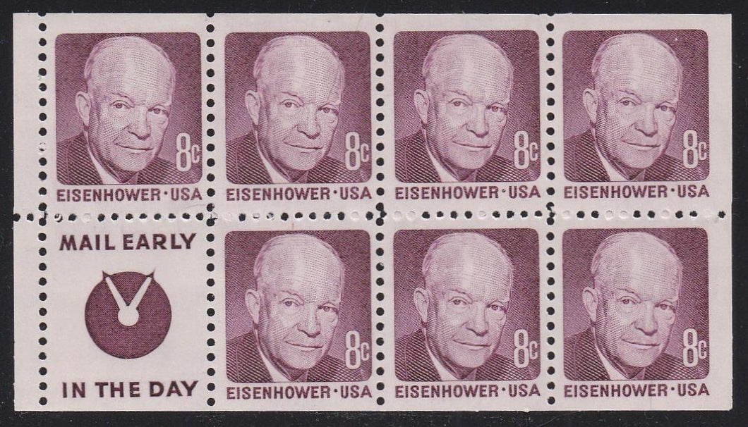 # 1395d (1972) Eisenhower, S4, WDG - Bklt pane, VF MNH