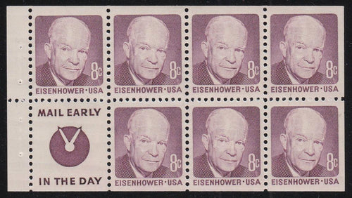 # 1395d (1972) Eisenhower, S4, WDG - Bklt pane, XF MNH