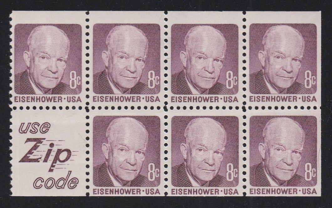 # 1395d (1972) Eisenhower, S5, WDG - Bklt pane, No tab, VF MNH [2]