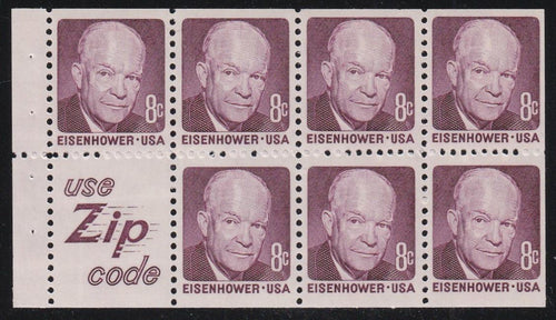 # 1395d (1972) Eisenhower, S5, WDG - Bklt pane, VF MNH [1]