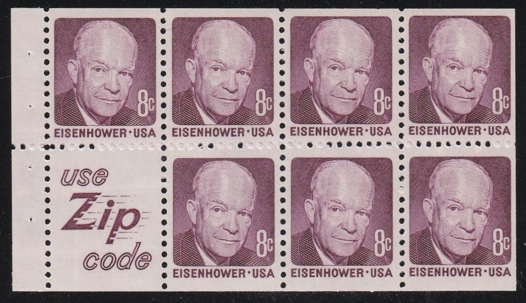 # 1395d (1972) Eisenhower, S5, WDG - Bklt pane, VF MNH [1]