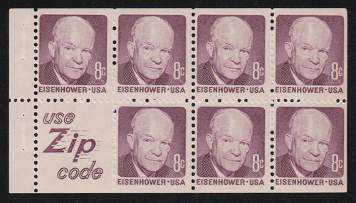 # 1395d (1972) Eisenhower, S5, WDG - Bklt pane, VF MNH [2]