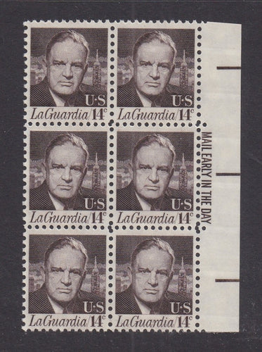 # 1397 (1972) LaGuardia, Tagged - ME BK/6, R, MNH