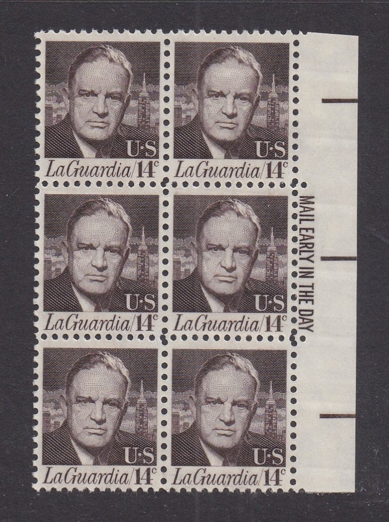 # 1397 (1972) LaGuardia, Tagged - ME BK/6, R, MNH