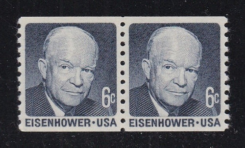 # 1401 (1970) Eisenhower, Tagged, SG - Coil pr, XF MNH