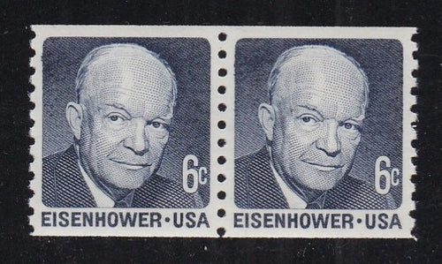 # 1401 (1970) Eisenhower, Tagged, DG - Coil pr, XF MNH