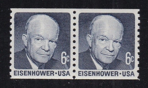 # 1401 (1970) Eisenhower, Tagged, DG - Coil pr, XF MNH