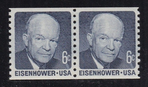 # 1401 (1970) Eisenhower, Tagged, DG - Coil pr, MNH
