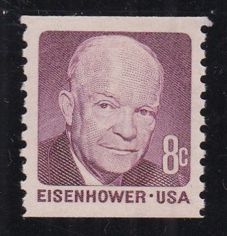 # 1402 (1971) Eisenhower, Tagged - Coil sgl, XF MNH