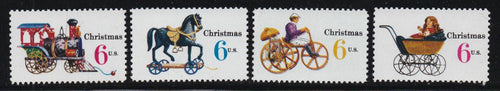 # 1415-18 (1970) Christmas Toys, Type II, gum breakers - Sgls, Set/4, MNH
