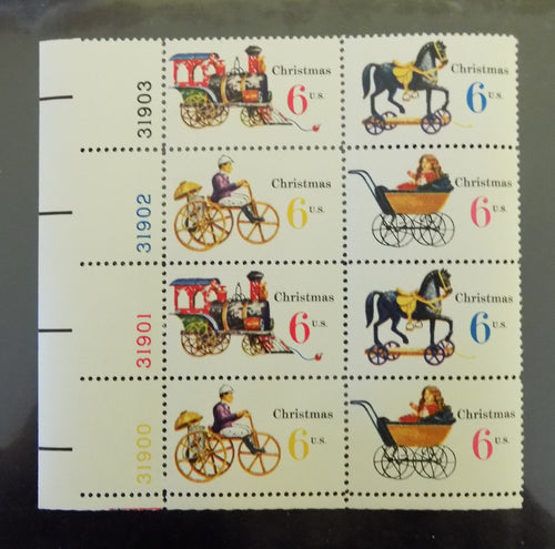 # 1415-18 (1970) Xmas Toys, Type I, smooth gum - PB, LL #31900, MNH