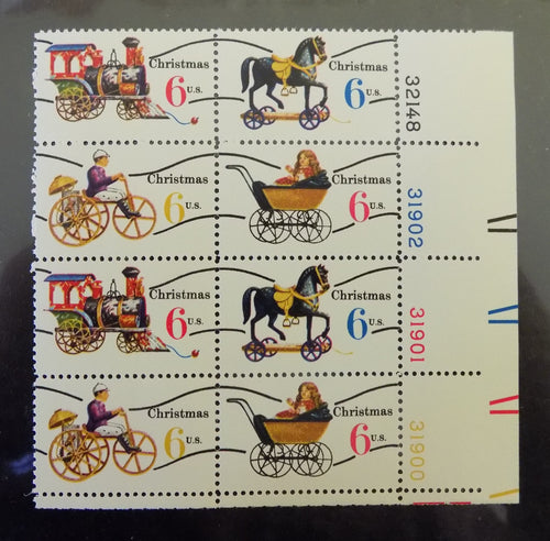 # 1415a-18a (1970) Xmas Toys, Type I, smooth gum, Precan - PB, LR #31900/32148, MNH