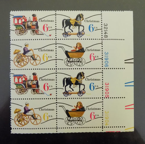 # 1415a-18a (1970) Xmas Toys, Type I, smooth gum, Precan - PB, LR #31904/32148, MNH