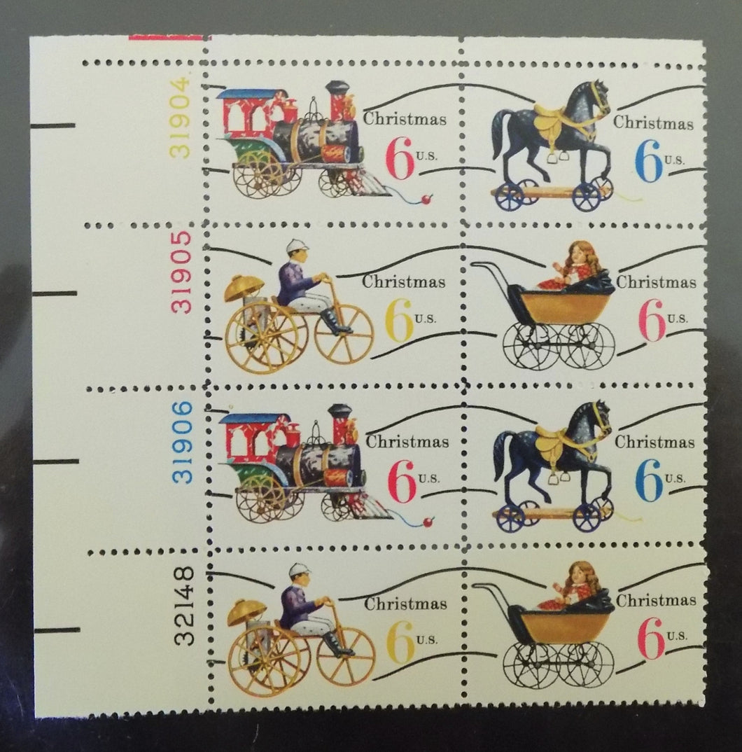 # 1415a-18a (1970) Xmas Toys, Type I, smooth gum, Precan - PB, UL #31904/32148, MNH