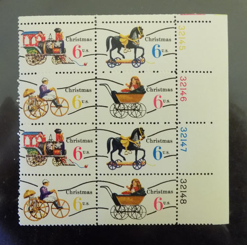 # 1415a-18a (1970) Xmas Toys, Type I, smooth gum, Precan - PB, UR #32145/32148, MNH