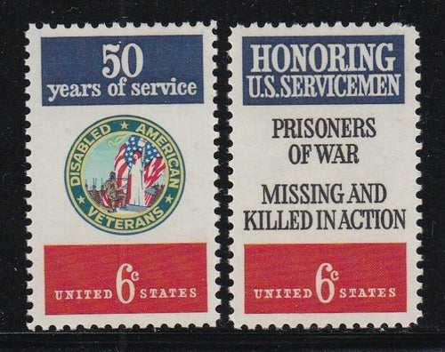 # 1421-22 (1970) DAV & Servicemen - Sgls, Set/2, MNH