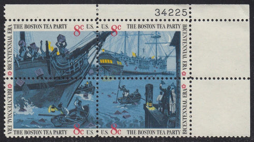 # 1480-83 (1973) Tea Party - PB, UR #34225, MNH