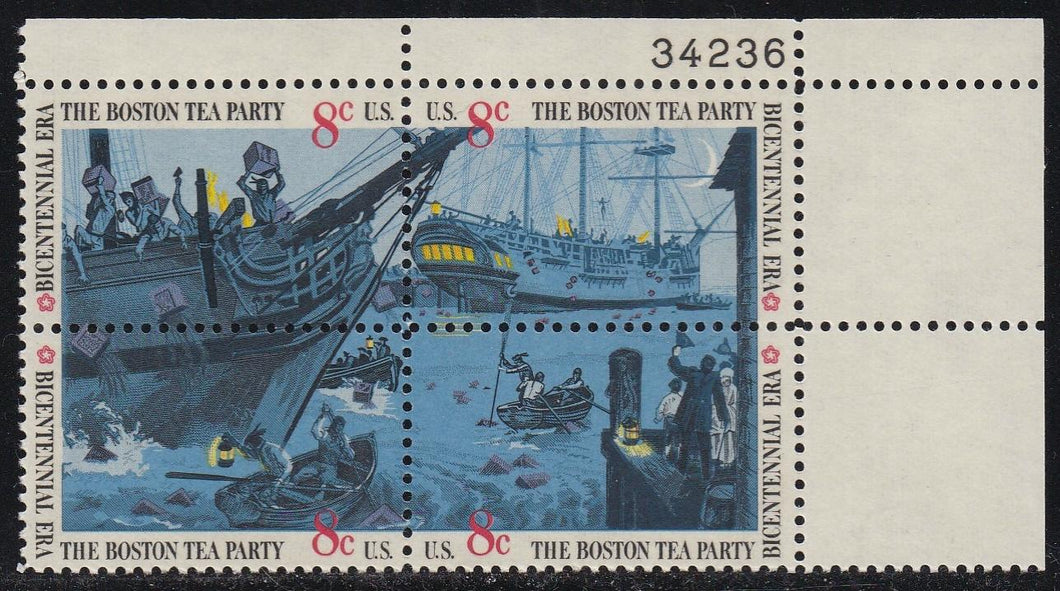 # 1480-83 (1973) Tea Party - PB, UR #34236, MNH
