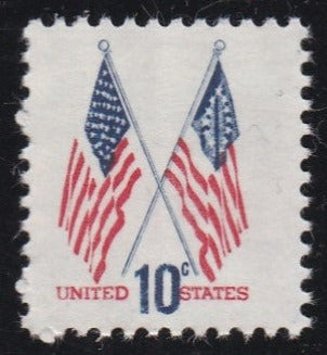 # 1509 (1973) Crossed Flags, Tagged - Sgl, MNH