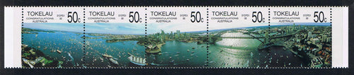 Tokelau # 150 (1988) Ships in Harbor - Strip/5 MNH