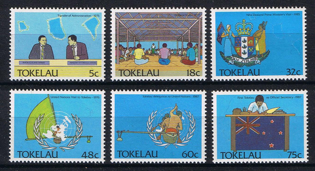 Tokelau # 151-156 (1988) Island Politics - Sgls, Set/6 MNH